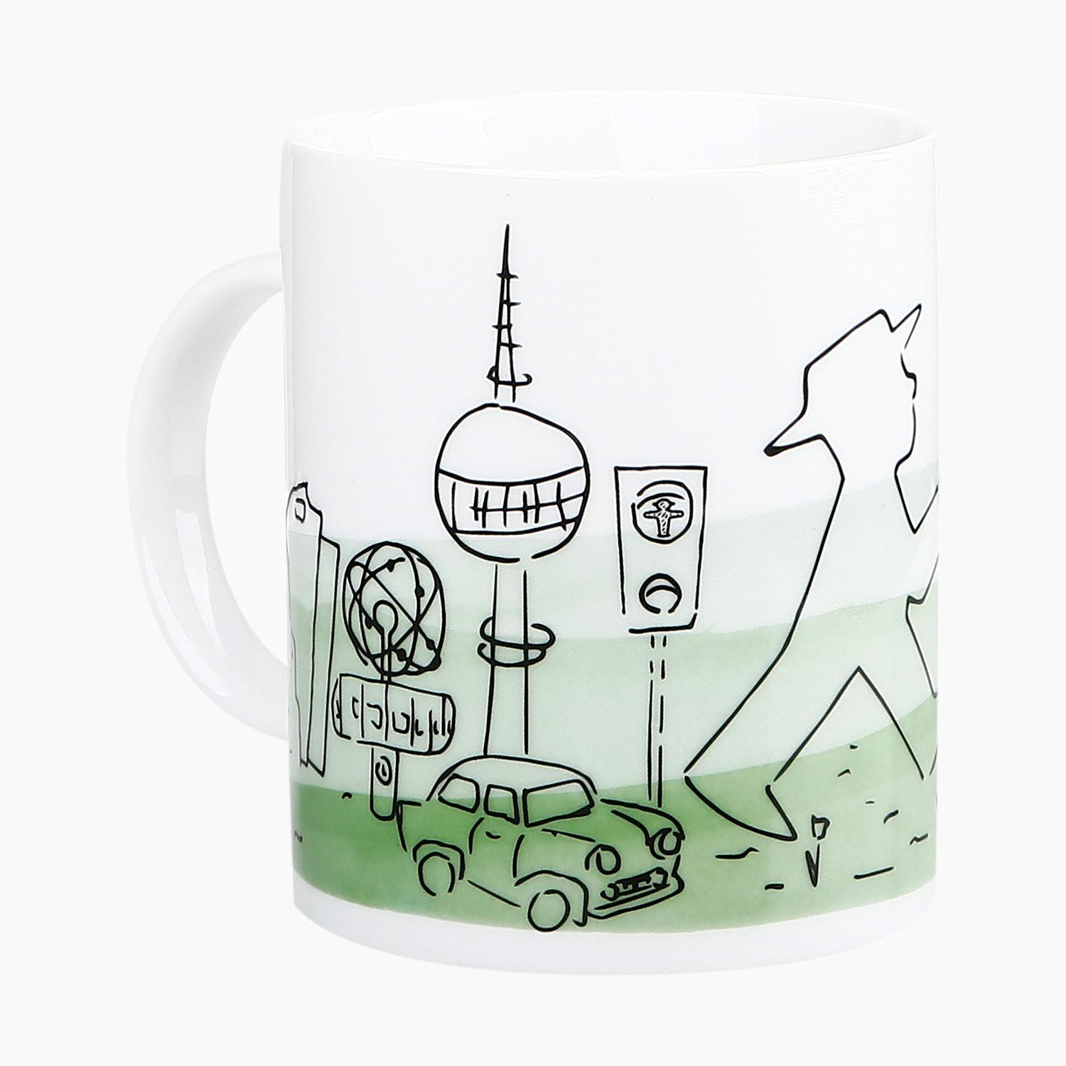 FRÜHAUFSTEHER silhouette green/ Mug