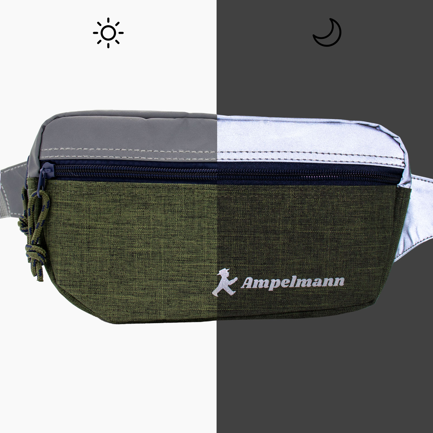 KLAMMERÄFFCHEN grün/ Bauchtasche